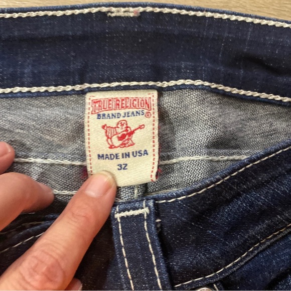 EUCVintage True Religion cropped jean dark Wash low rise star studded buttons32 - Picture 3 of 12